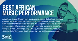 Picture of Grammy Award for Best African Music Performance