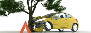 Picture of single-vehicle accident