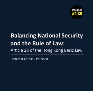 Picture of Hong Kong Basic Law Article 23