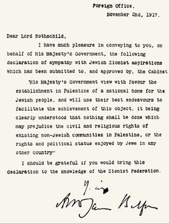 Picture of Balfour Declaration