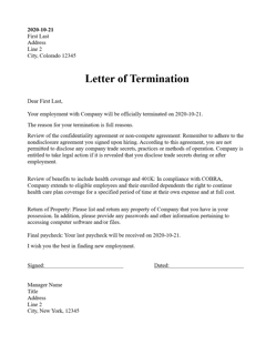 Picture of Termination of employment