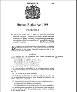 Picture of Human Rights Act 1998