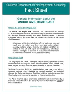 Picture of Unruh Civil Rights Act