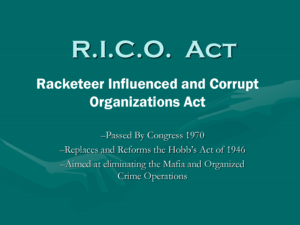 Picture of Racketeer Influenced and Corrupt Organizations Act