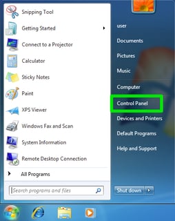 Picture of Start menu