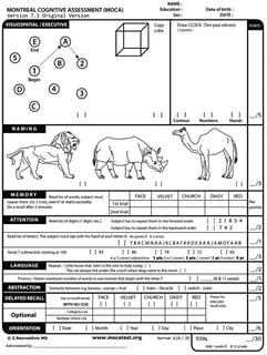 Picture of Montreal Cognitive Assessment