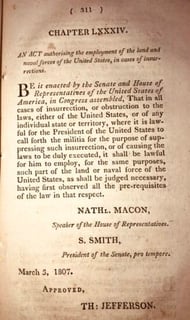 Picture of Insurrection Act of 1807