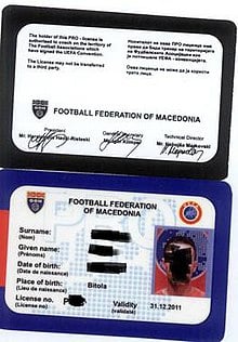 Picture of UEFA coaching licences