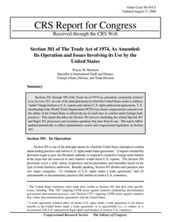 Picture of Section 301 of the Trade Act of 1974