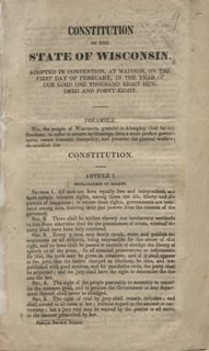 Picture of Constitution of Wisconsin