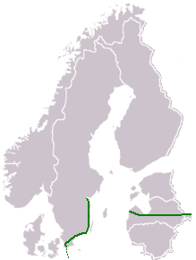 Picture of European route E22 in Sweden