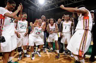 Picture of Miami Hurricanes women's basketball