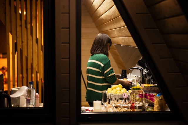 woman cooking dinner