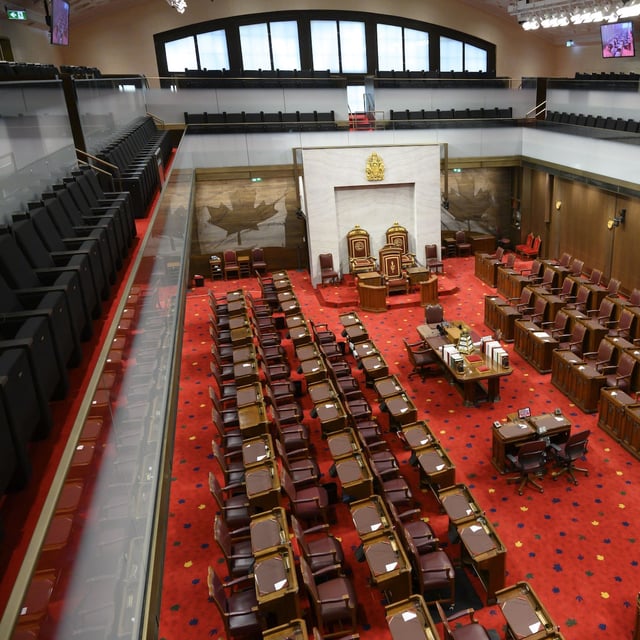 The Senate of Canada building and Senate Chamber are pictured in Ottawa on Monday, Feb. 18, 2019. Prime Minister Justin Trudeau has named a civil engineer who grew up in Haiti to be the next senator from Quebec. Suze Youance will sit as an independent in the upper chamber.  
THE CANADIAN PRESS/Sean Kilpatrick