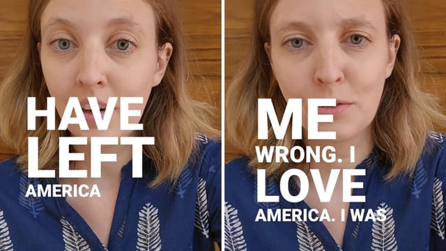 The image shows American content creator Kristen Fischer, who shared a US vs India video. 