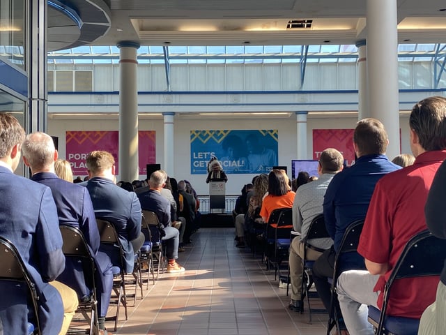 An agreement between True North Real Estate Development and the province about the future of Portage Place is announced Sept. 27, 2024.