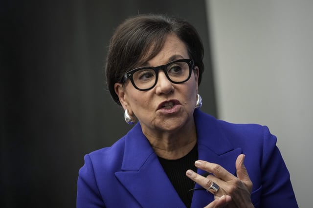 Former U.S. Commerce Secretary Penny Pritzker speaks at the Semafor World Economic Summit on April 12, 2023 in Washington, DC.