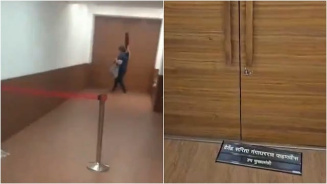 Nameplate of Deputy CM Devendra Fadnavis vandalised at Mantralaya, sparking opposition criticism over security concerns