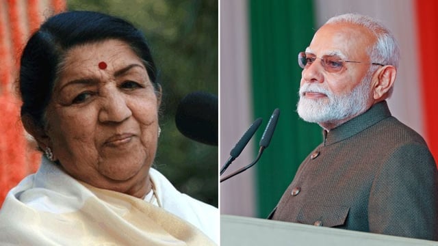 India’s Most Celebrated & Revered Playback Singer Lata Mangeshkar (L) & PM Modi (R)