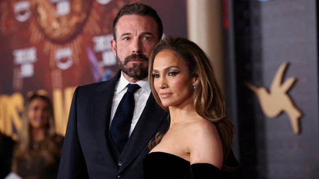 Ben Affleck and cast member Jennifer Lopez attend a premiere for the film This Is Me... Now: A Love Story in Los Angeles, California, U.S. February 13, 2024. 