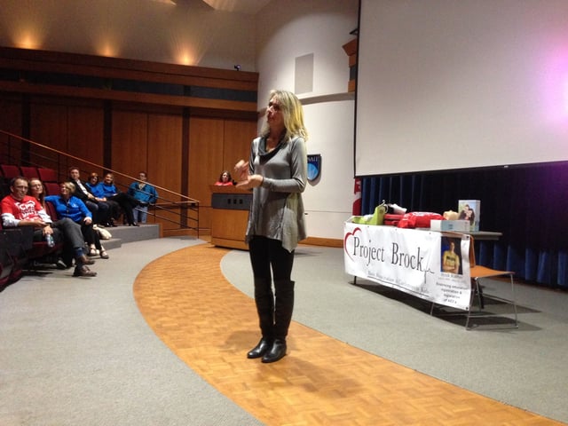 Kim Ruether, who's 16-year-old son Brock died from sudden cardiac arrest in May 2012, discusses AEDs on Oct. 31, 2013.