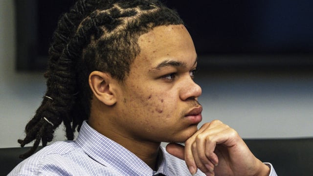 Preston Walls appears in court at the Polk County Courthouse, Aug. 31, 2023, in Des Moines, Iowa. A jury has found the Iowa teenager guilty of second-degree murder and voluntary manslaughter in the deaths of two students that he shot at a Des Moines alternative school earlier this year. Jurors on Thursday Sept. 14, 2023 found Walls guilty of two counts of first-degree murder in the deaths of 18-year-old Gionni Dameron and 16-year-old Rashad Carr at the Starts Right Here program on Jan. 23. (Lily Smith/Des Moines Register via AP, file)