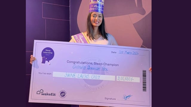 Saishwari was one of the 12 selected 'sleep interns' in a program