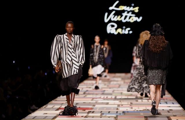 Models present creations by designer Nicolas Ghesquiere as part of his Spring/Summer 2025 Women's ready-to-wear collection show for fashion house Louis Vuitton during Paris Fashion Week in Paris, France, October 1, 2024. REUTERS/Johanna Geron