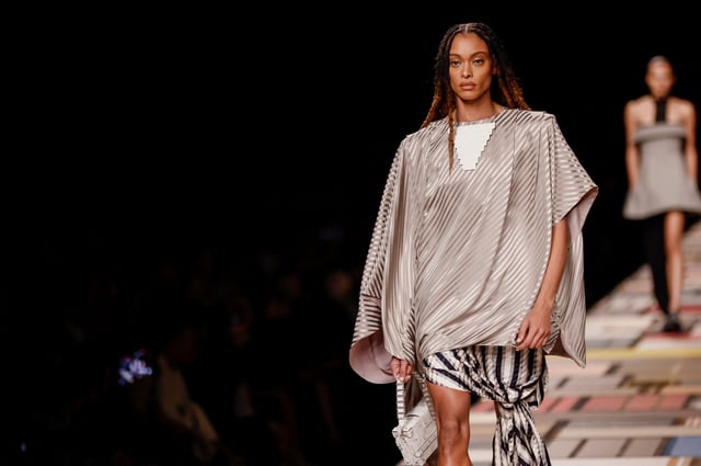 A model presents a creation by designer Nicolas Ghesquiere as part of his Spring/Summer 2025 Women's ready-to-wear collection show for fashion house Louis Vuitton during Paris Fashion Week in Paris, France, October 1, 2024. REUTERS/Johanna Geron
