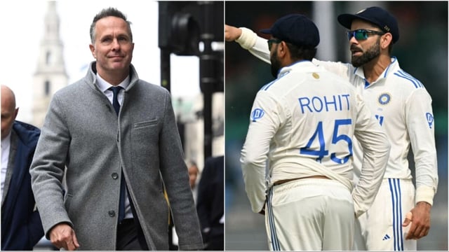 Michael Vaughan (L) continues to namedrop Bazball as India showcased an aggressive batting display to beat Bangladesh in 2nd Test