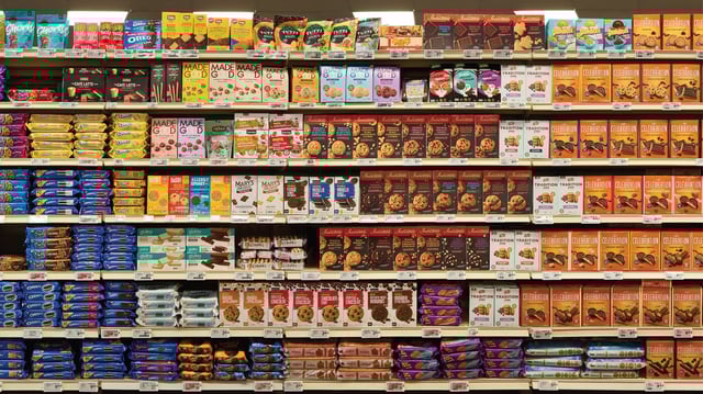 Grocery store shelves are shown in this undated handout issue provided by Metro. Consumers have recently been buying more private-label products at the grocery store to save money — but the trend may be here to stay. 
