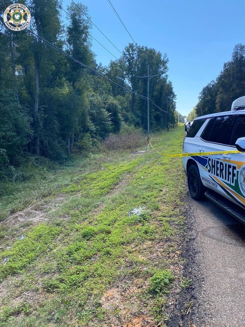 The scene where William Nicholas Abraham's body was found in a tarp is seen along Highway 51 in Tangipahoa Parish, Louisiana.