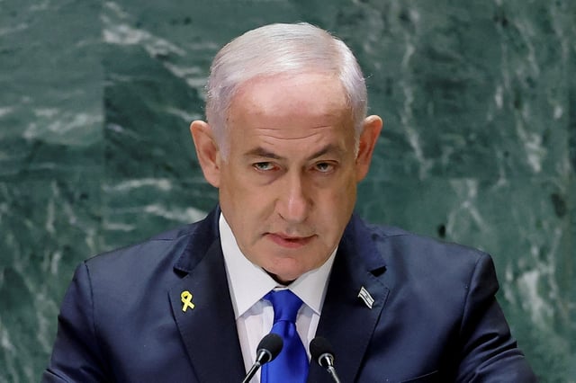 Israel's Prime Minister Benjamin Netanyahu addresses the 79th United Nations General Assembly at U.N. headquarters in New York, U.S., September 27, 2024.  REUTERS/Eduardo Munoz/File Photo
