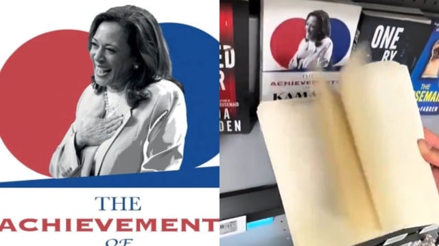 The Achievements of Kamala Harris, a satirical book with blank pages, has become a bestseller on Amazon and Walmart.