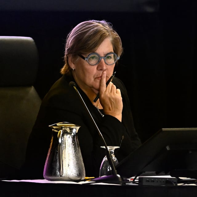 Commissioner Justice Marie-Josee Hogue listens during the Foreign Interference Commission in Ottawa, Wednesday, Sept. 18, 2024. THE CANADIAN PRESS/Justin Tang
