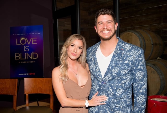 Amber and Matt Barnett at Netflix's Love is Blind VIP viewing party on Feb. 27, 2020, in Atlanta.