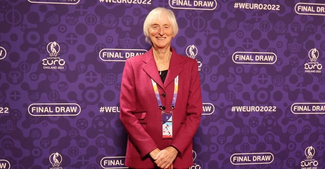 Soccer Football - Women's Euro 2022 - Final Draw - Manchester Victoria Warehouse, Manchester, Britain - October 28, 2021 FA director of women's football Sue Campbell before the draw Action Images via Reuters/Molly Darlington/File Photo