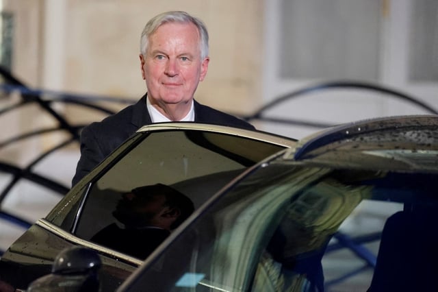 Michel Barnier sort de l'Elysée le 10 octobre.