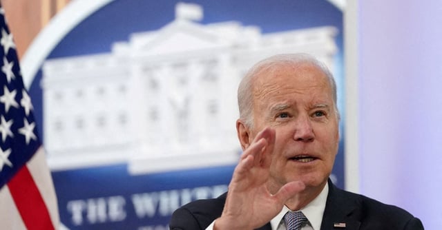 U.S. President Joe Biden convenes the fourth virtual leader-level meeting of the Major Economies Forum (MEF) on Energy and Climate at the White House in Washington, U.S., April 20, 2023. REUTERS/Kevin Lamarque/File Photo
