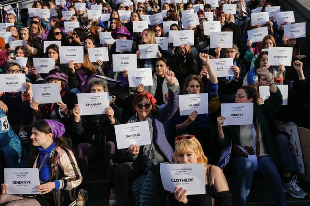 Un rassemblement contre les féminicides, le 8 mars 2024, journée internationale de lutte pour les droits des femmes.