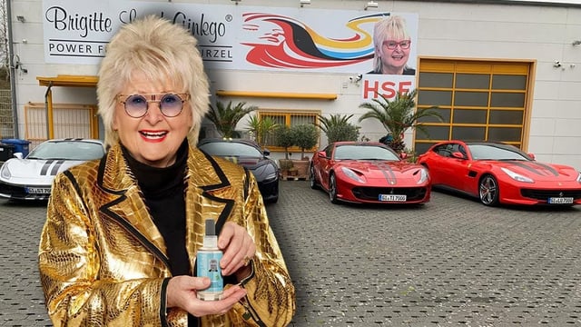 Fernseh-Millionärin Brigitte Lund-Arnold (84) zeigt ihren Rennauto-Fuhrpark.