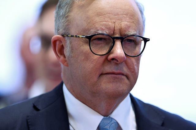 Australian Prime Minister Anthony Albanese leaves the 19th EAST ASEAN Summit (EAS) at the National Convention Centre, in Vientiane, Laos, October 11, 2024. REUTERS/Athit Perawongmetha