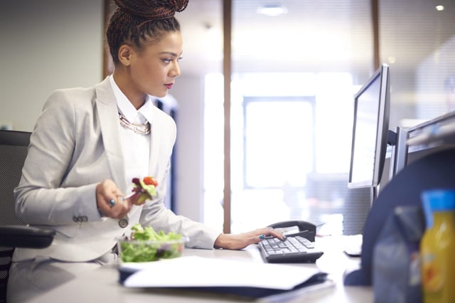 The reasons for skipping lunch vary. Some want to get out of work early, while others are just trying to keep up with their workload.