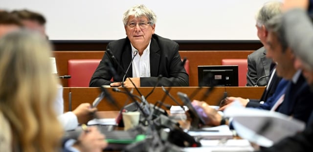 Le président de la commission des Finances de l'Assemblée nationale Eric Coquerel, durant une réunion de la commission à Paris le 16 octobre 2024