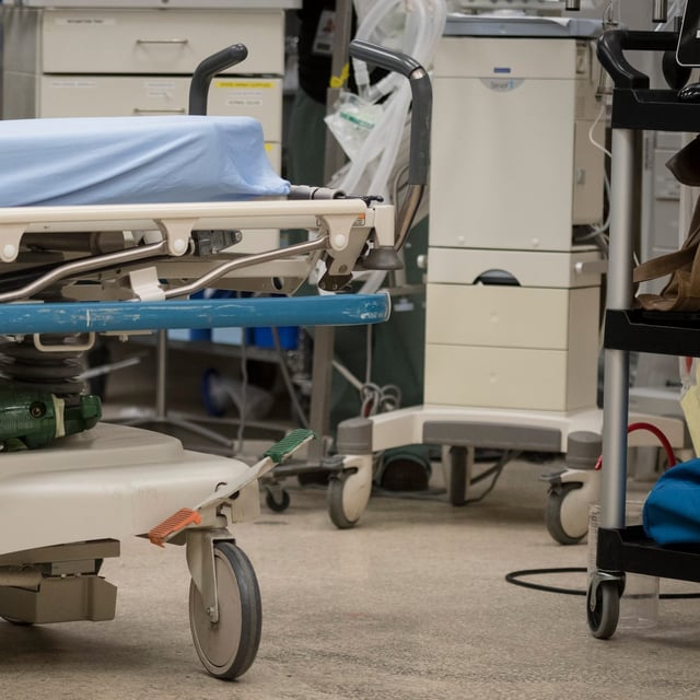 A hospital bed is seen during simulation training at St. Michael's Hospital in Toronto on Tuesday, August 13, 2019. Researchers say there was "no unusual change" in the rate of preterm or stillbirths in Ontario during the COVID-19 pandemic compared to previous years stretching back to 2002. THE CANADIAN PRESS/ Tijana Martin