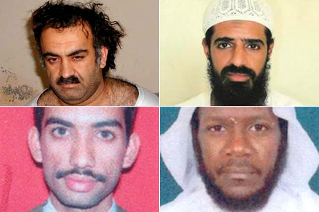 Khalid Sheikh Mohammed, Walid Bin Attash, Ammar al-Baluchi, and Mustafa Ahmad al-Hawsaw