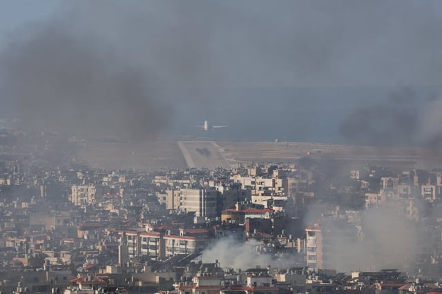A plane takes off at Beirut-Rafic Hariri International Airport. Photo: Reuters