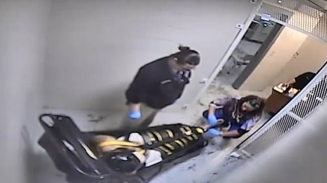Othel Moore Jr., a 38-year-old prisoner who died after he was restrained at the Jefferson City Correctional Center in December, can be seen slumped as staff check on him in surveillance video released by attorneys representing Moore’s family.