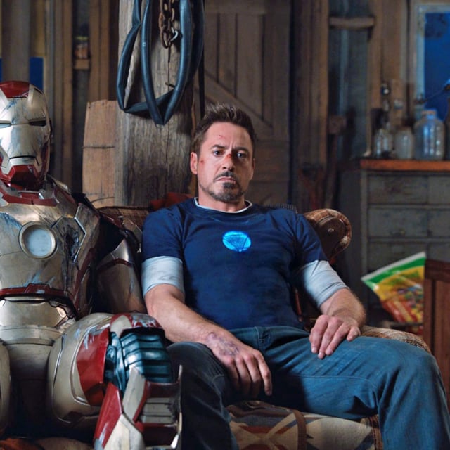 This film publicity image released by Disney-Marvel Studios shows Robert Downey Jr. as Tony Stark in a scene from "Iron Man 3." (AP Photo/Disney, Marvel Studios)