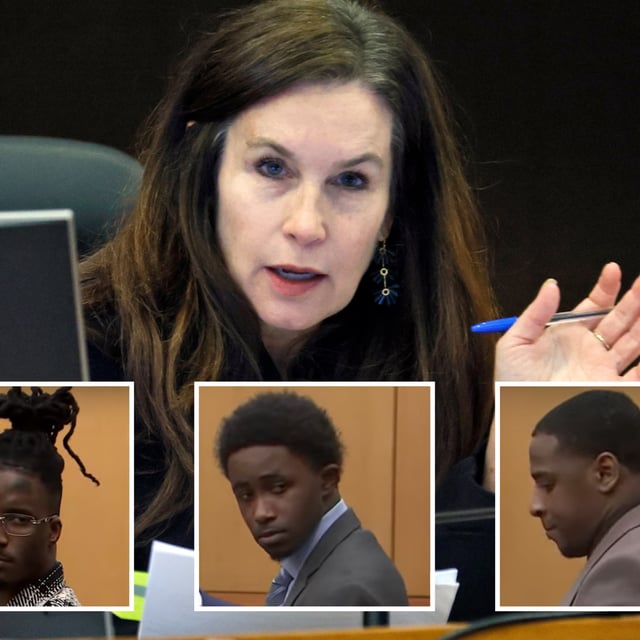 Judge Paige Reese Whitaker delivered remarks after accepting plea deals from three co-defendants in the trial of rapper Young Thug. Quamarvious Nichols, Rodalius Ryan and Marquavius Huey all agreed to plead guilty this week.